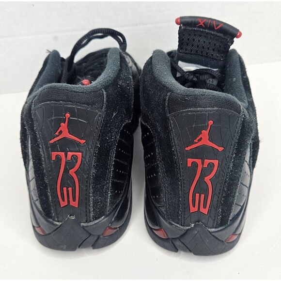 Nike Air Jordan 14 XIV Retro Last Shot 2018 Sz 6.5Y Sneakers Black Red - Picture 4 of 8